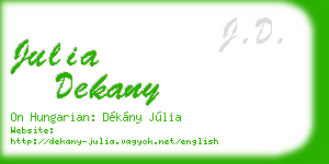 julia dekany business card